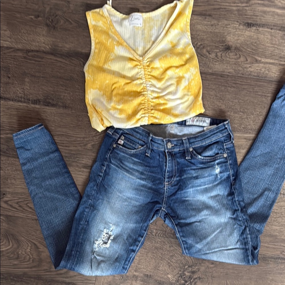 AG Blue Distressed Jeans